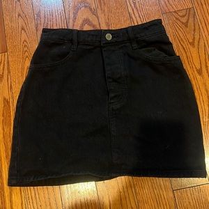 Black denim skirt